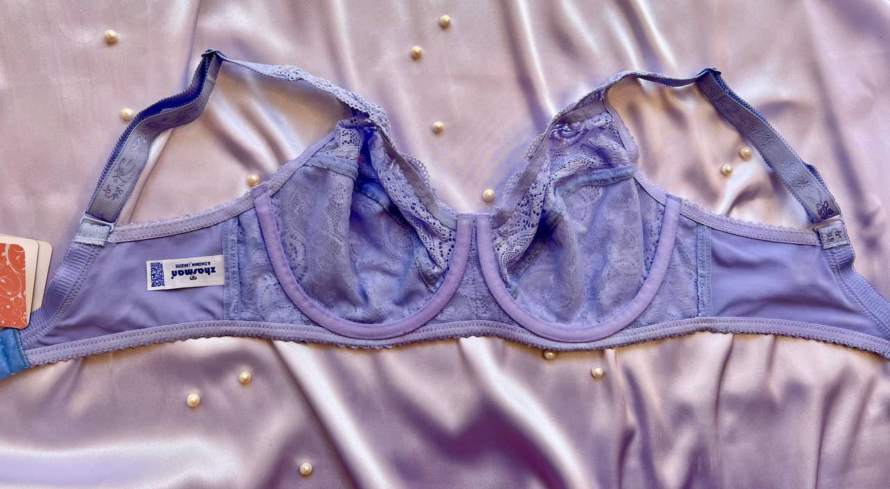 سوتین دانتل بدون لایه Maral ژاسمن | کاپ D آبی آسمانی