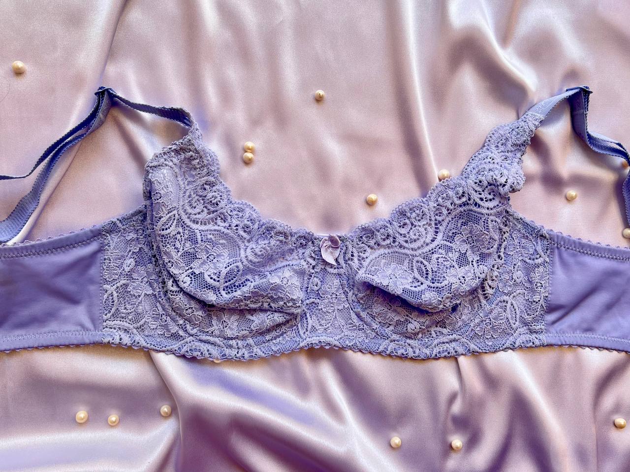 سوتین دانتل بدون لایه Maral ژاسمن | کاپ D آبی آسمانی